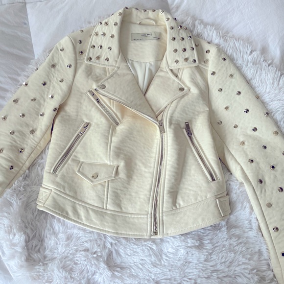 Zara white leather jacket - Picture 3 of 6